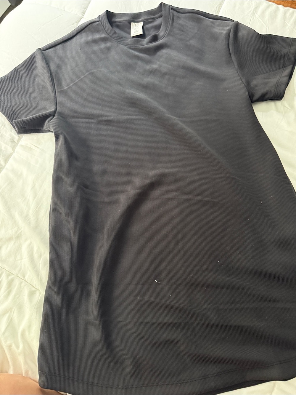 Members mark dress medium Black Crewneck Short-Sleeve Shirt dress with pockets